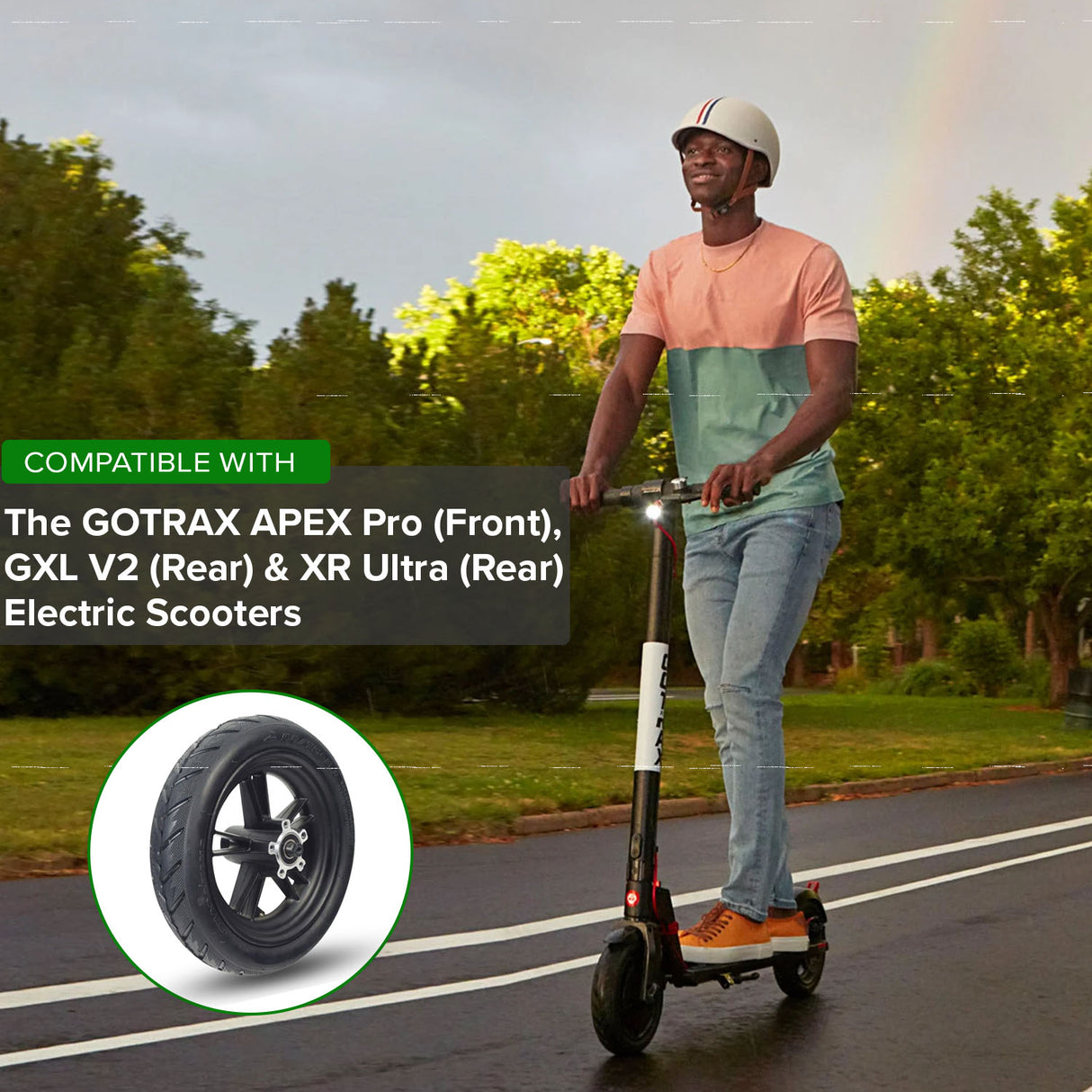 Wheel Assembly for GOTRAX APEX Pro (Front), GXL V2 (Rear), & XR Ultra (Rear) Electric Scooters