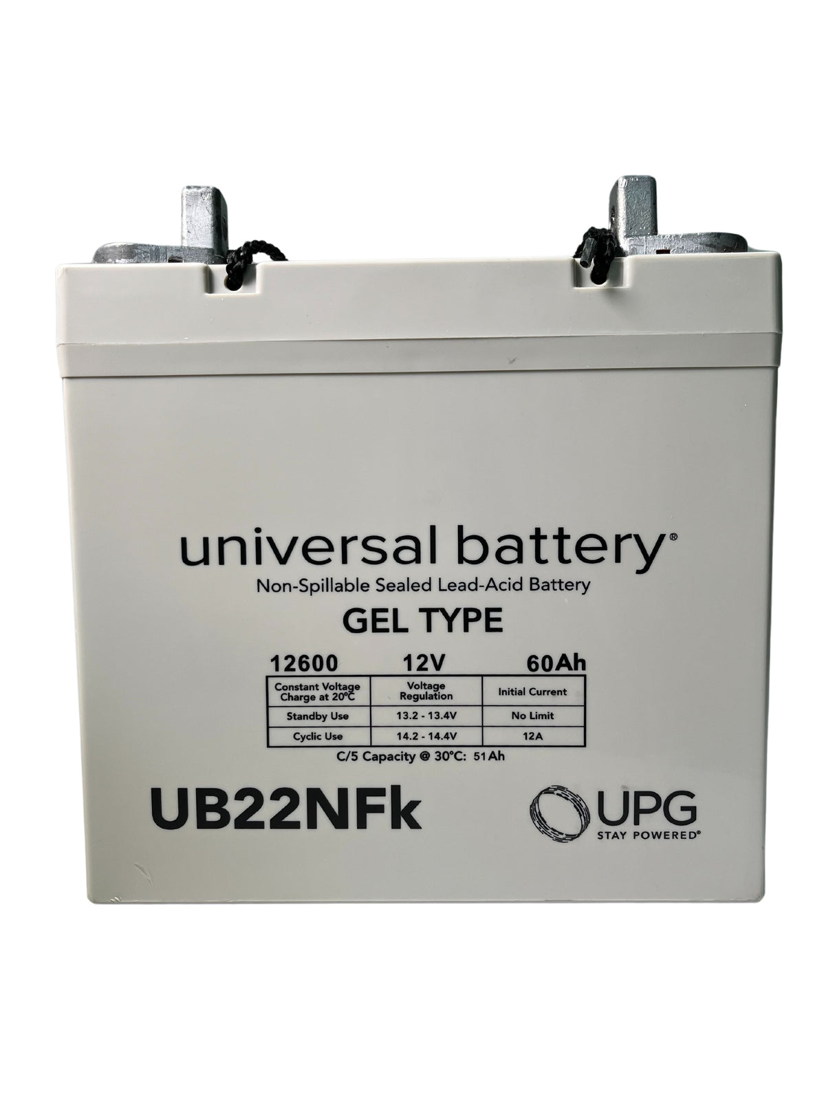 22NF (60 Ah) 12 Volt UB22NFk Gel Mobility Scooter & Power Chair Battery