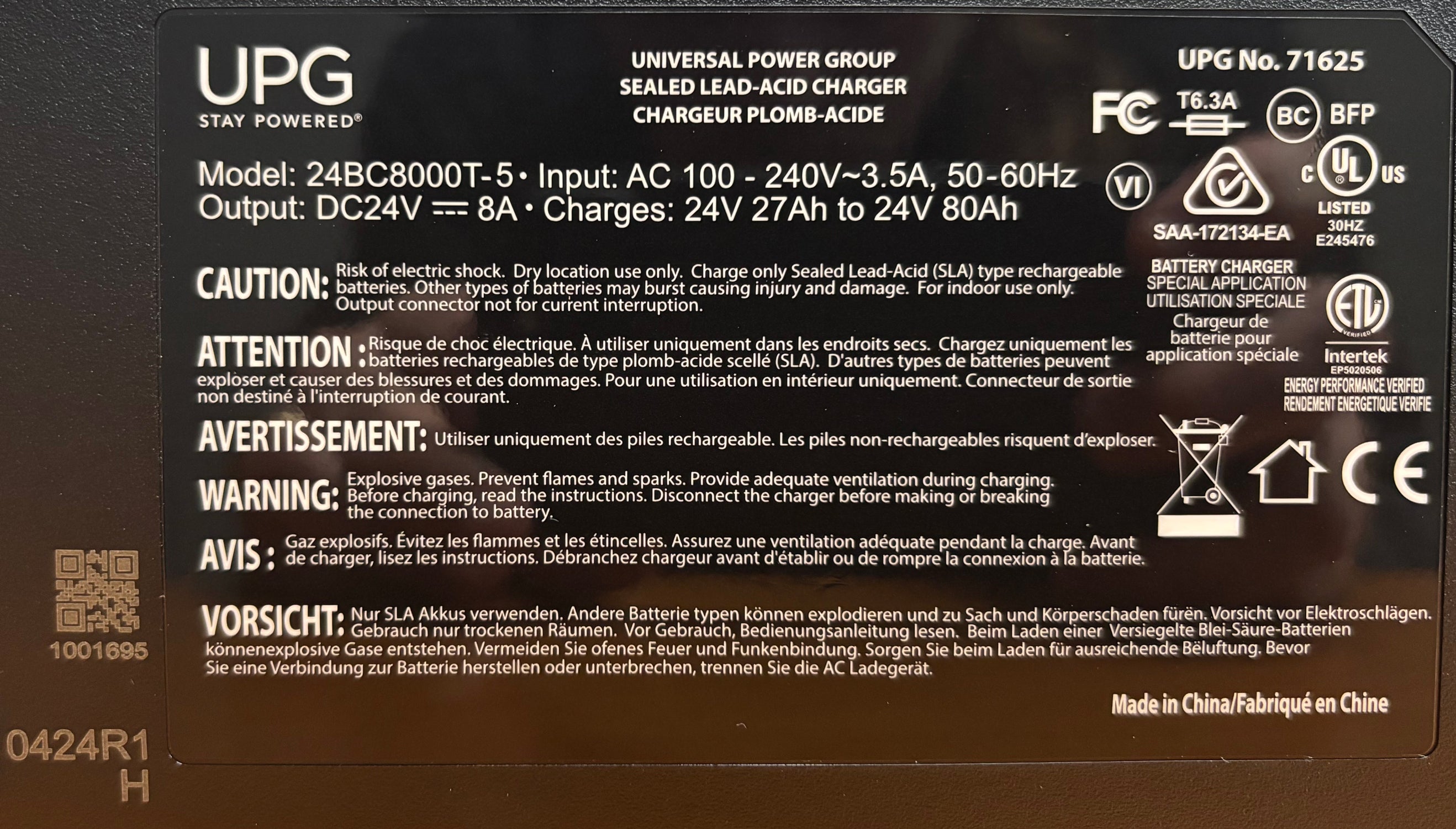24 Volt 8.0 Amp XLR Battery Charger for Pride Raptor & Baja Raptor 2 Mobility Scooters