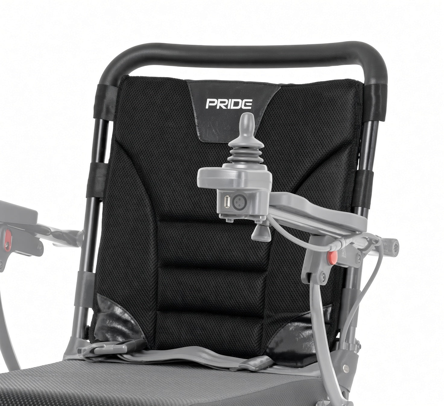 This is the backrest cushion for the Jazzy Carbon travel chair Pride part number CUS2200013