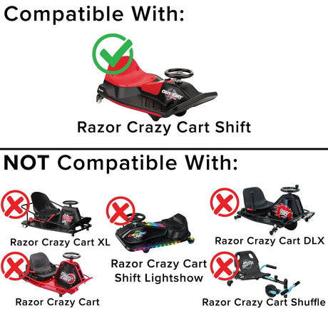 24 Volt 2.3 Ah Battery Pack with 30 Amp Fuse & Wiring for the Razor Crazy Cart Shift (Versions 1+)