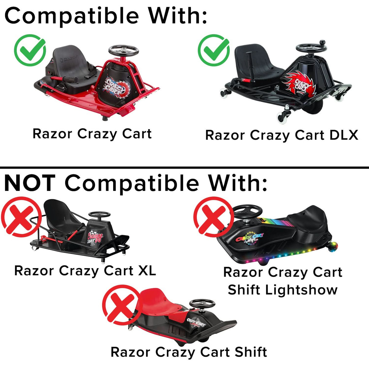 Monster Wheel Razor 24 Volt Battery Pack for the Razor Crazy Cart and Crazy Cart DLX (5 Ah ...