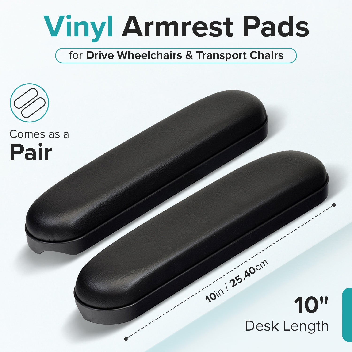 Desk Length Armrest Pads for Quantum Power Chairs (Version 2) (Set of Two) (SETLRAM1115)