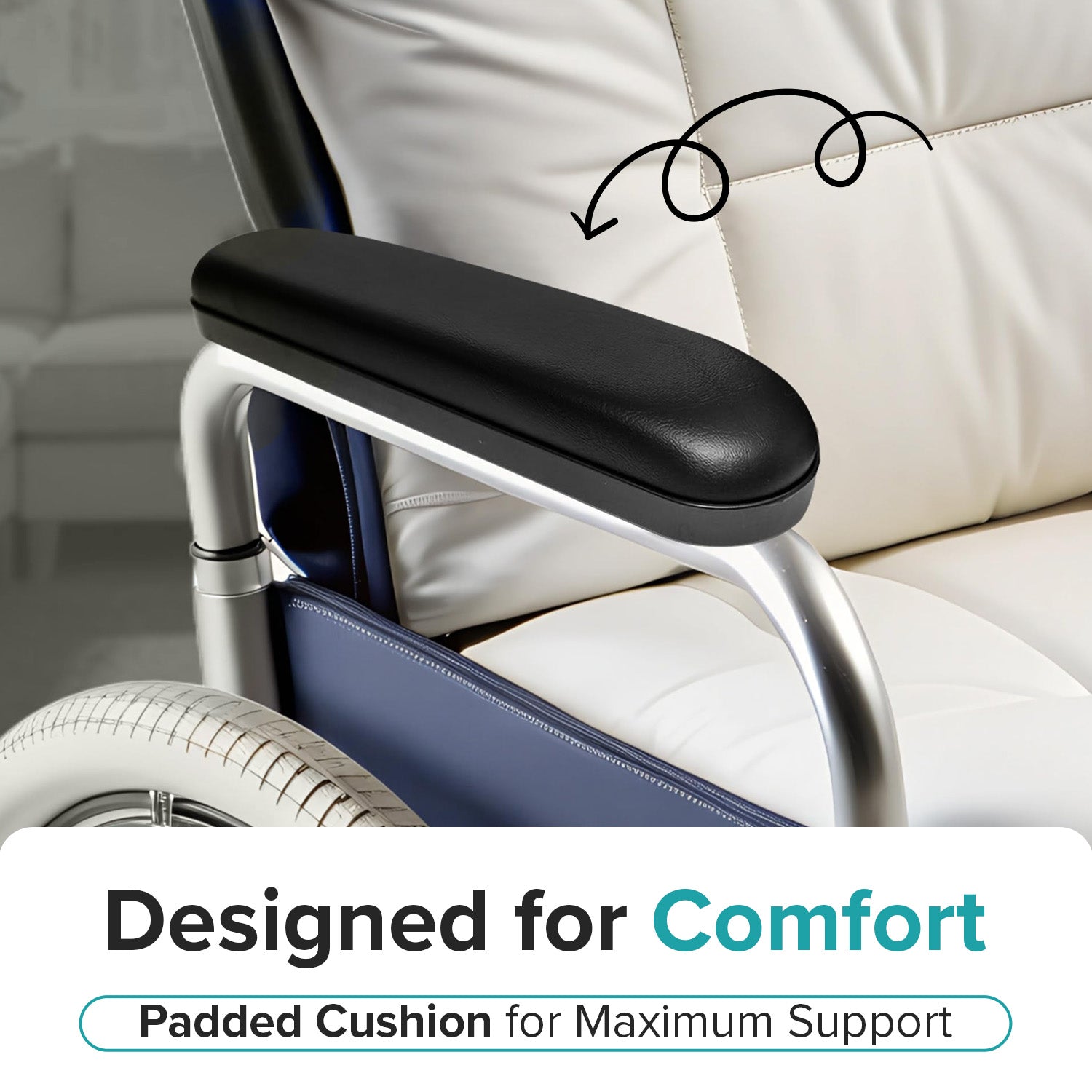 Desk Length Armrest Pads for Quantum Power Chairs (Version 2) (Set of Two) (SETLRAM1115)