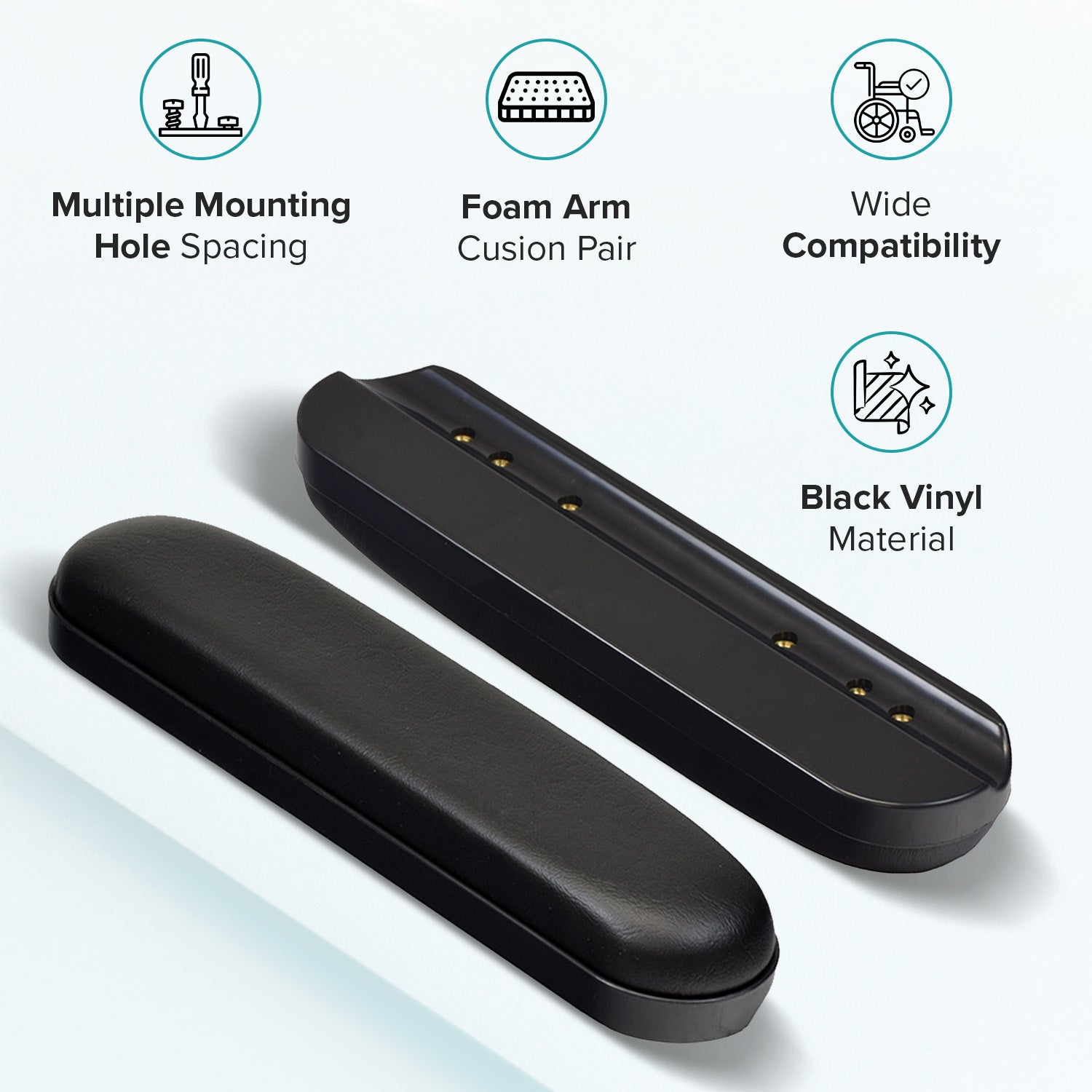 Desk Length Armrest Pads for Quantum Power Chairs (Version 2) (Set of Two) (SETLRAM1115)