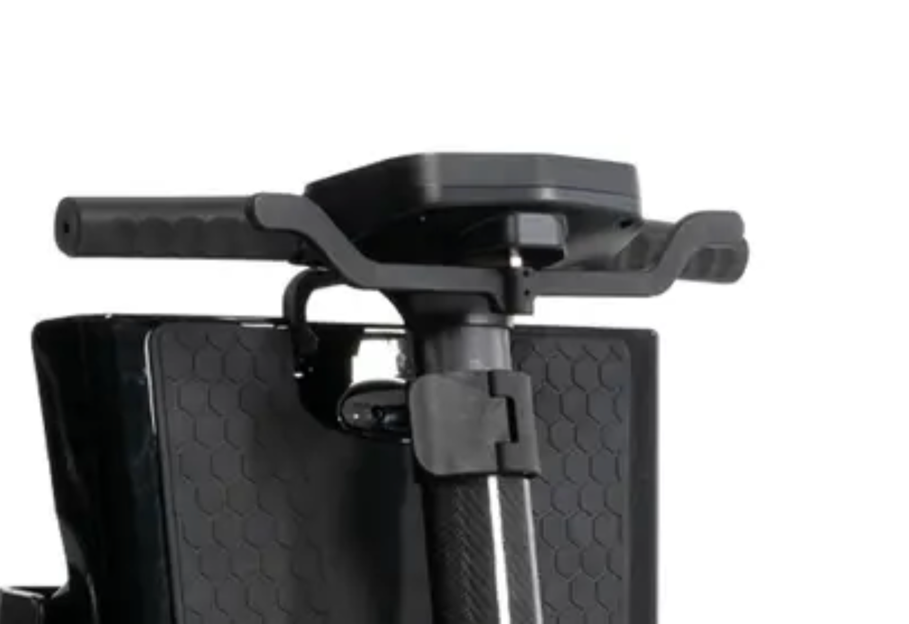 Small black plastic throttle accelerator lever for the Go Go Carbon travel mobility scooter.