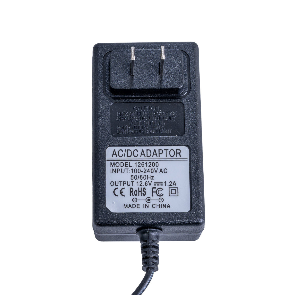 12 Volt 1.2 Amp 2.1mm ID Coaxial Battery Charger