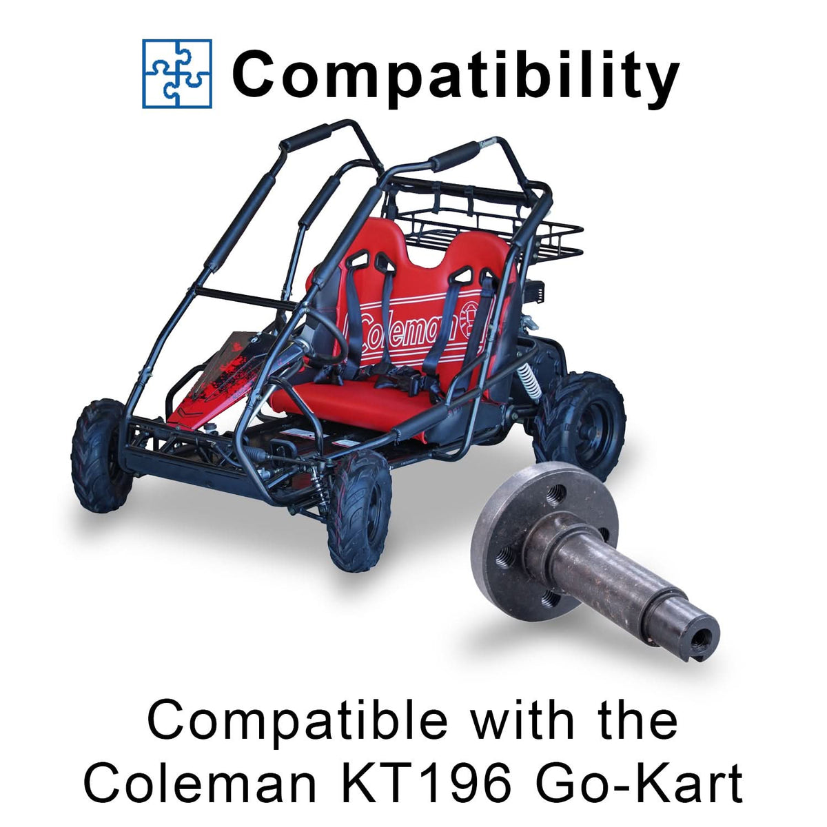 Coleman Rtk196 Sprocket Mounting Hub & Shaft for Coleman KT196 & CK196 Go-Karts ...
