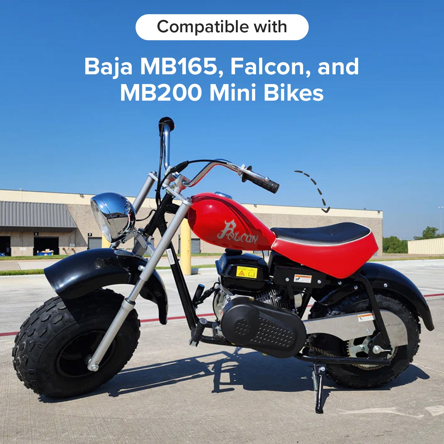 Black & Red Seat for the Baja MB165 & Falcon Mini Bikes
