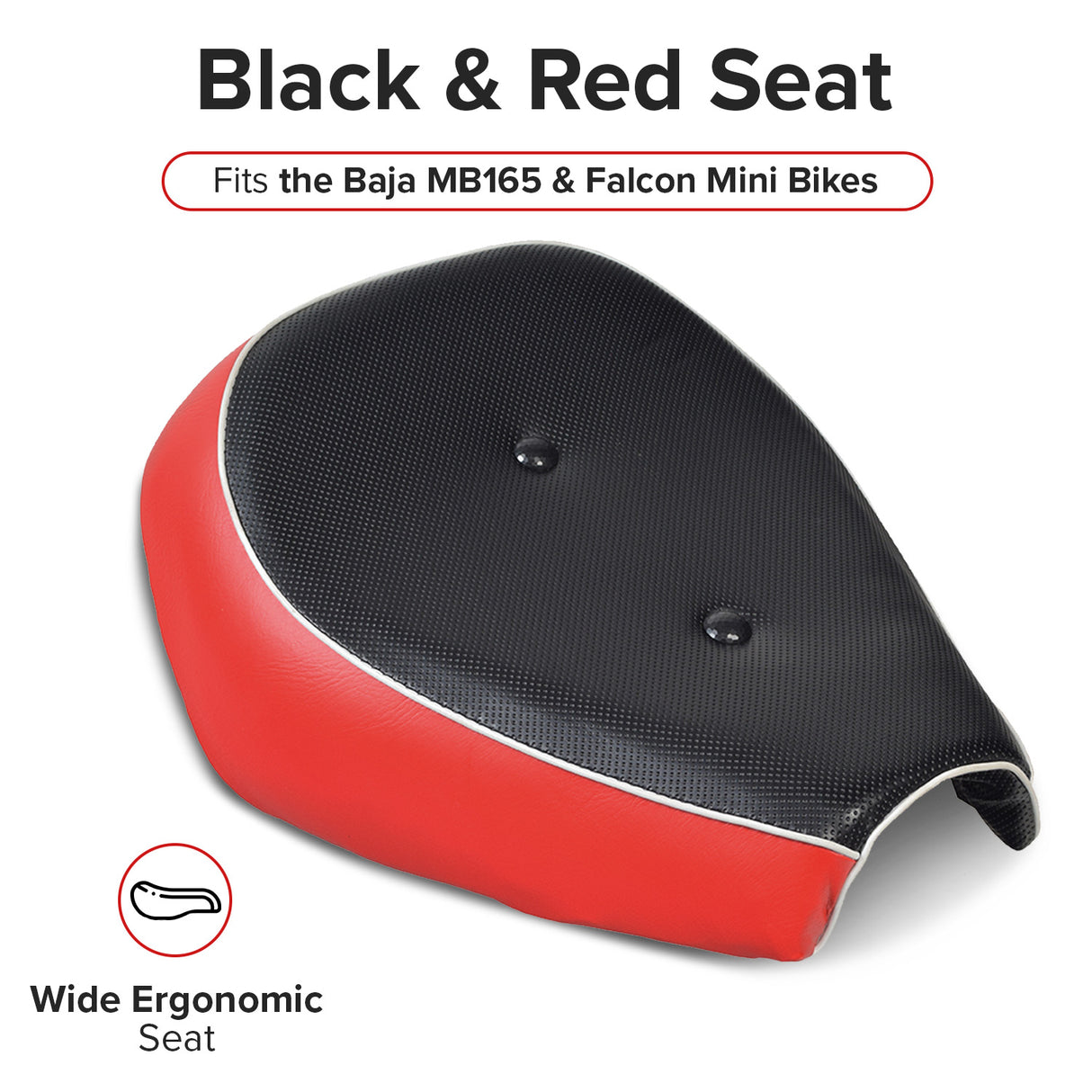 Black & Red Seat for the Baja MB165 & Falcon Mini Bikes