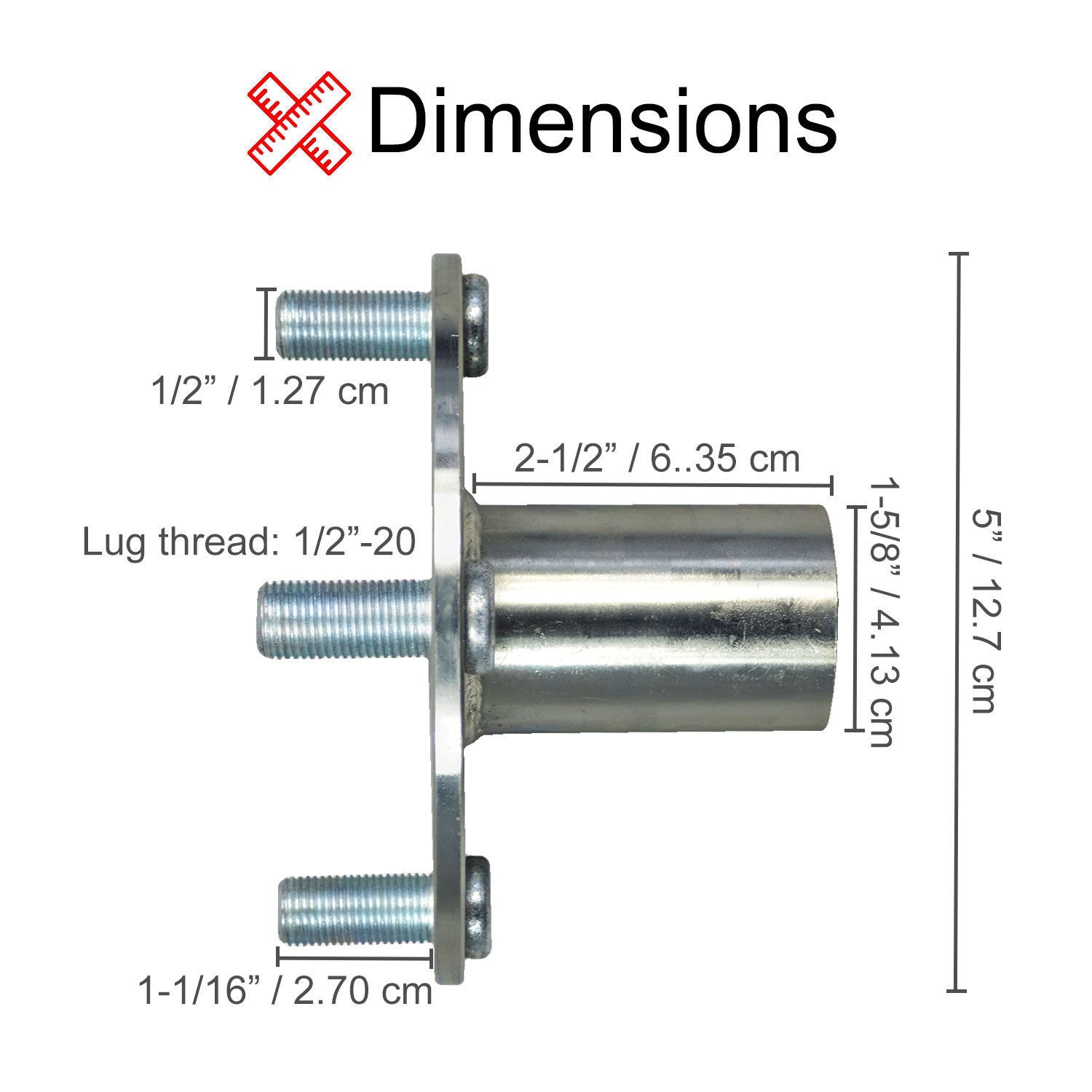 4" x 4" Go-Kart Live Axle Hub with 1" to 3/4" Step-Down