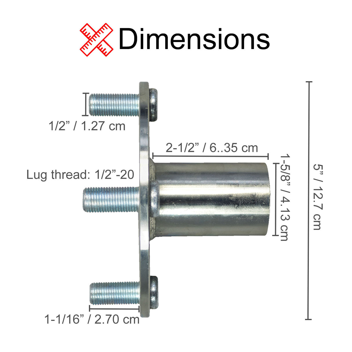 4" x 4" Go-Kart Live Axle Hub with 1" to 3/4" Step-Down