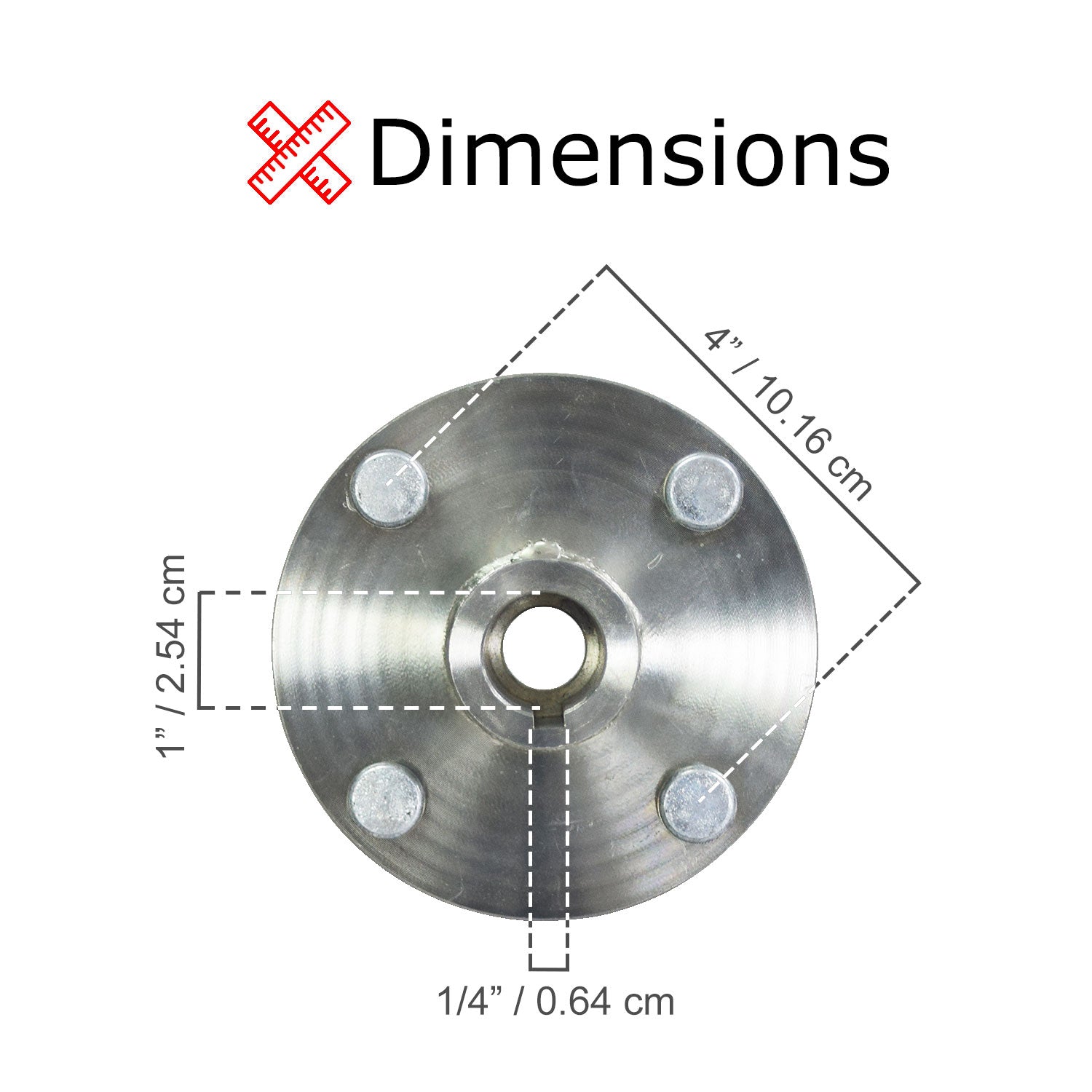 4" x 4" Go-Kart Live Axle Hub with 1" to 3/4" Step-Down
