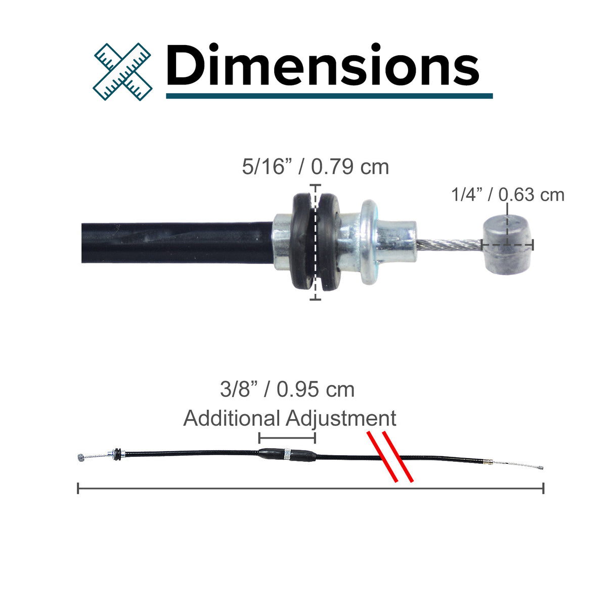 34" Brake Cable for Rollators & Wheelchairs