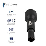 XLR Charging Adapter with Dual Ports USB-A & USB-C for Scooters & Power Chairs