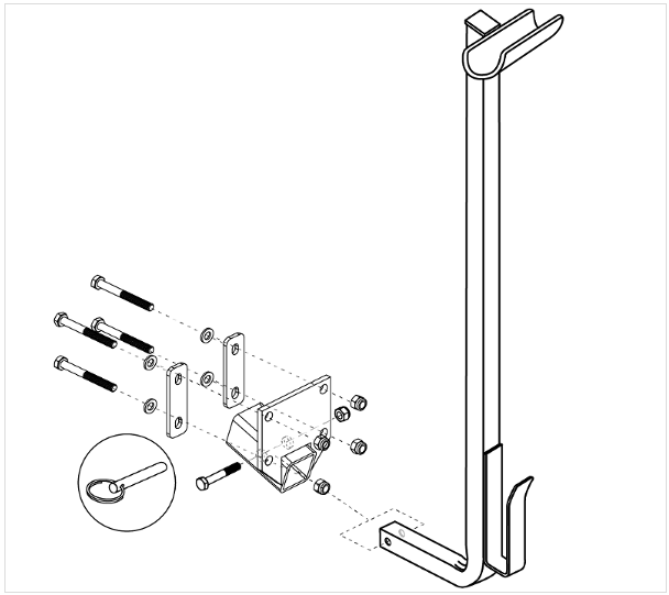 Walker Holder Assembly for Pinchless Hinge Jazzy Power Chairs (FRMASMB1271)