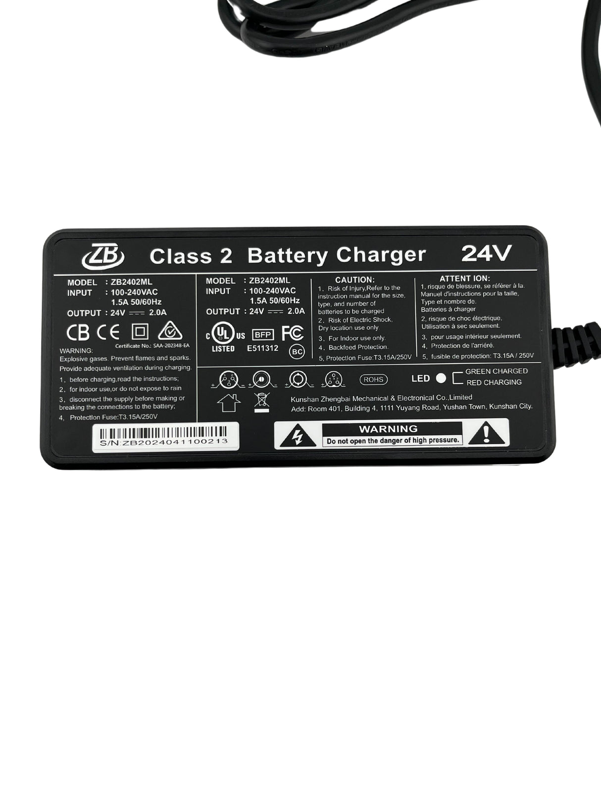 29.4 Volt 2.0 Amp Lithium-Ion Battery Charger for the Golden Buzzaround CarryOn (GB120) Scooter