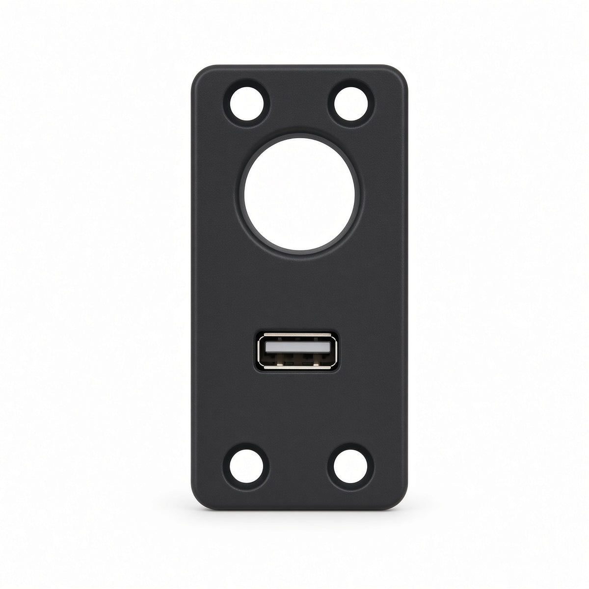 Black plastic housing for the USB port on the Golden Buzzaround CarryOn