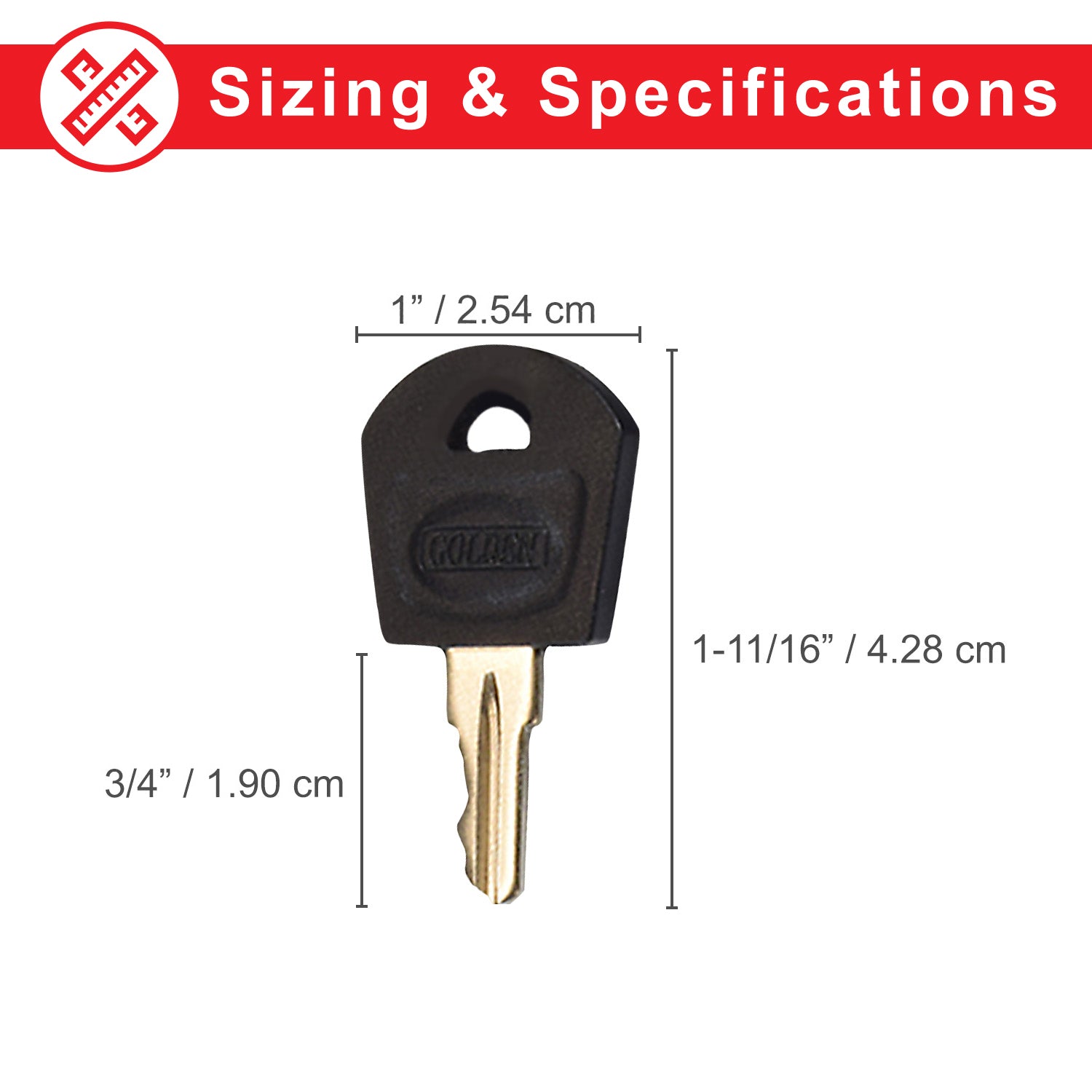 Key with Small Head for the Drive ZooMe Auto-Flex