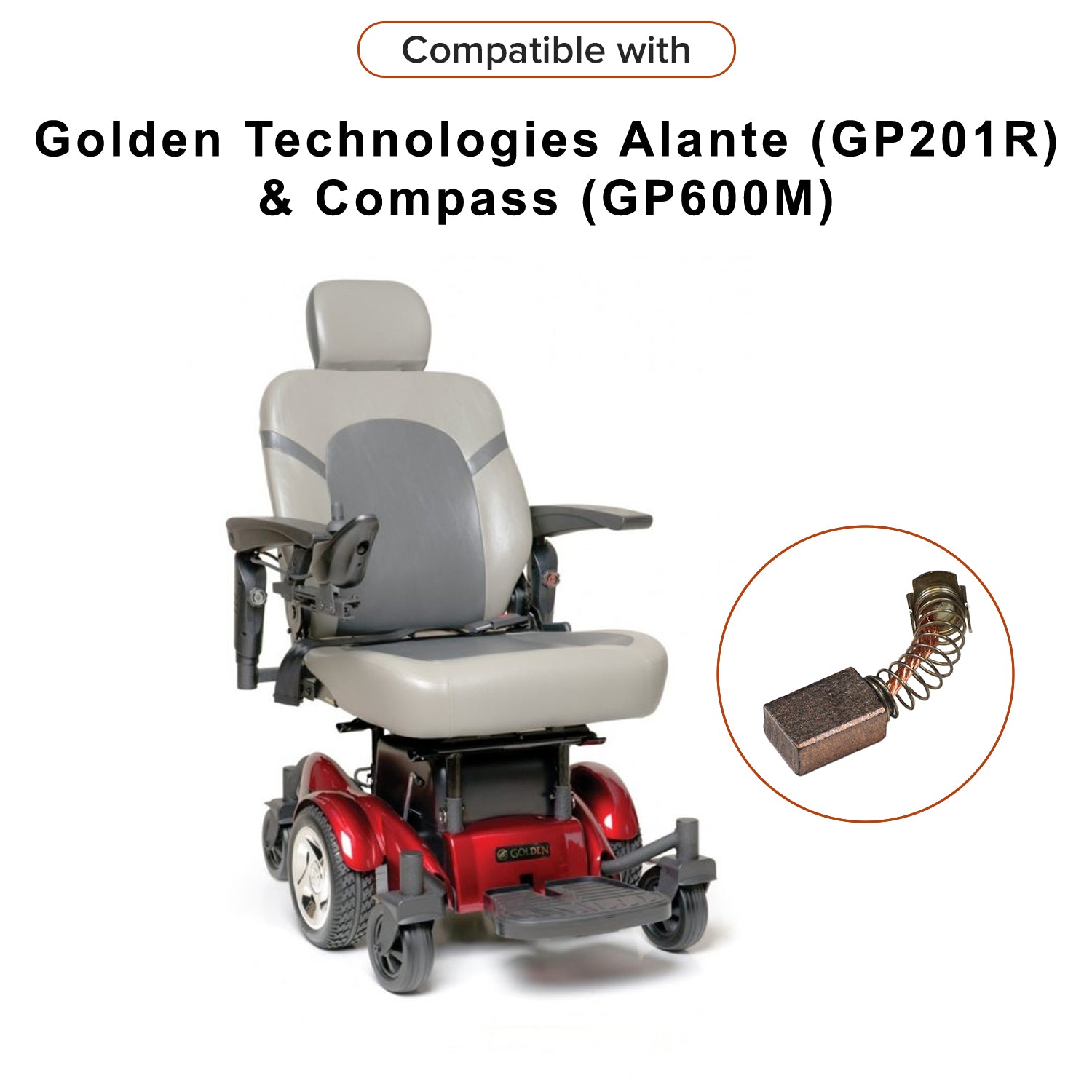 Motor Brush for the Golden Technologies Alante (GP201R) and Compass (GP600M)