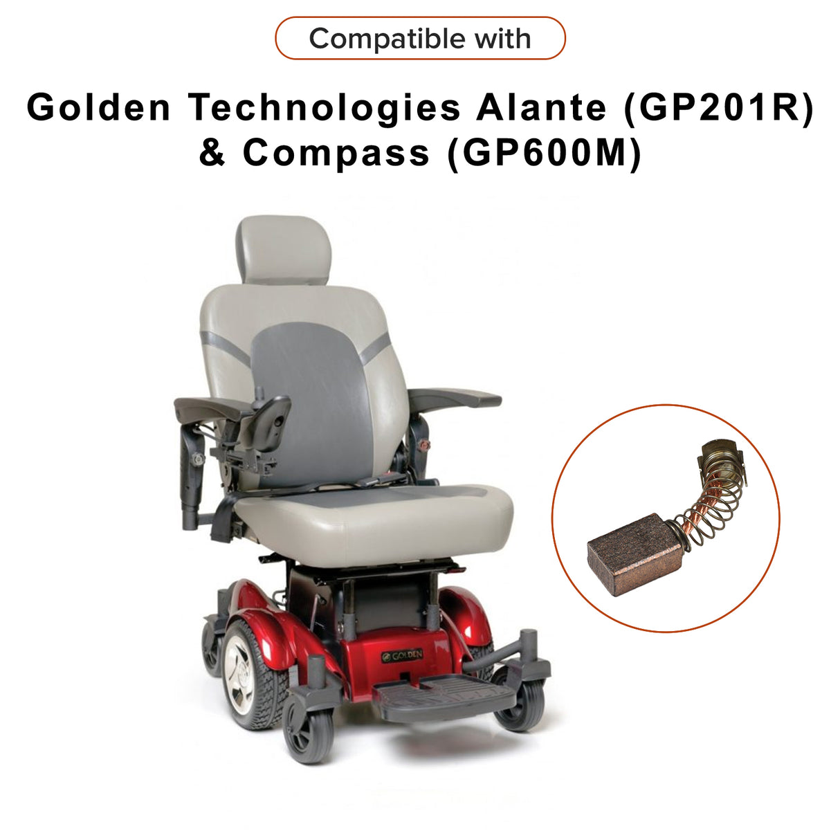 Motor Brush for the Golden Technologies Alante (GP201R) and Compass (GP600M)
