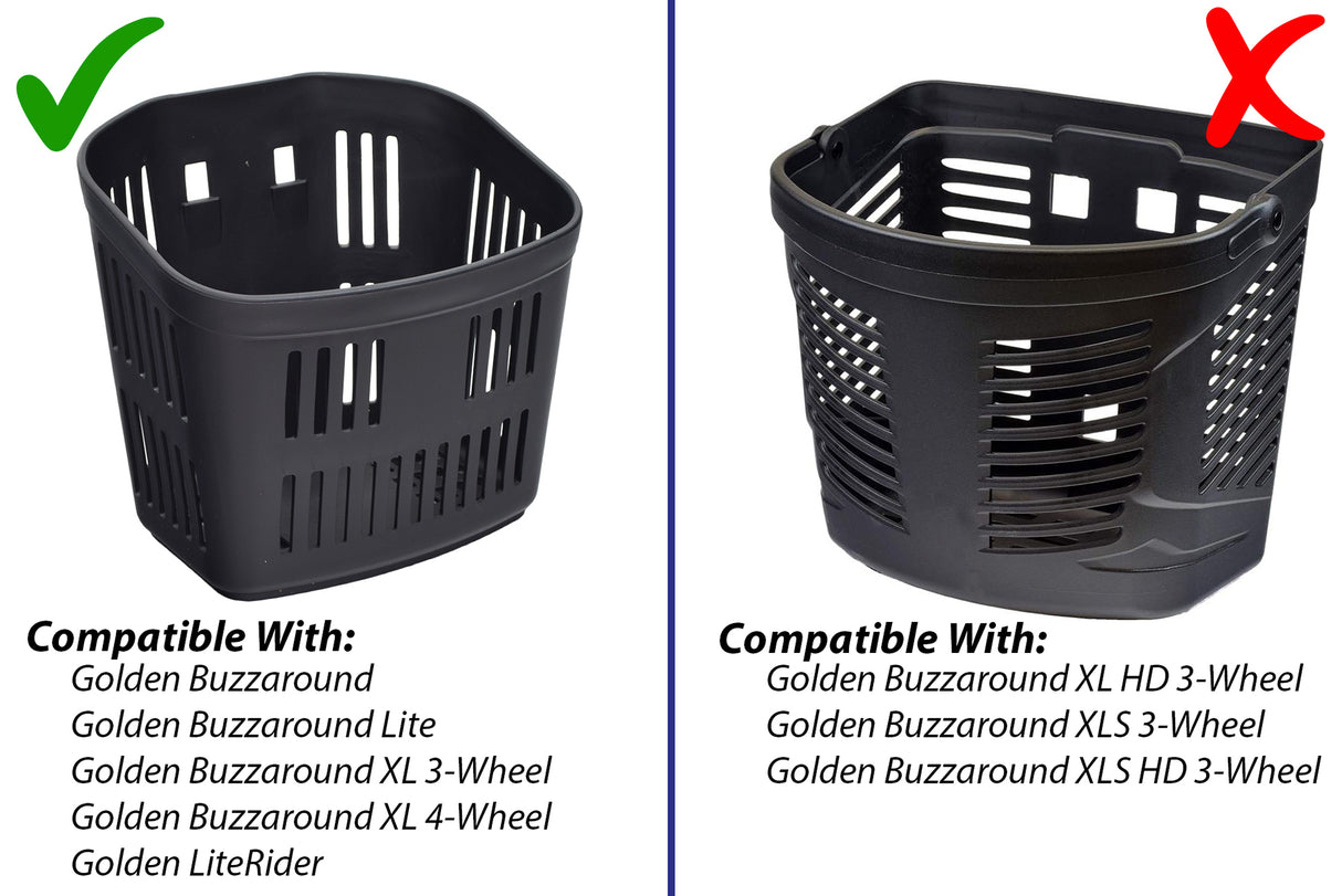 Front Basket for the Golden Technologies Buzzaround Series & LiteRider Series Mobility Scooters