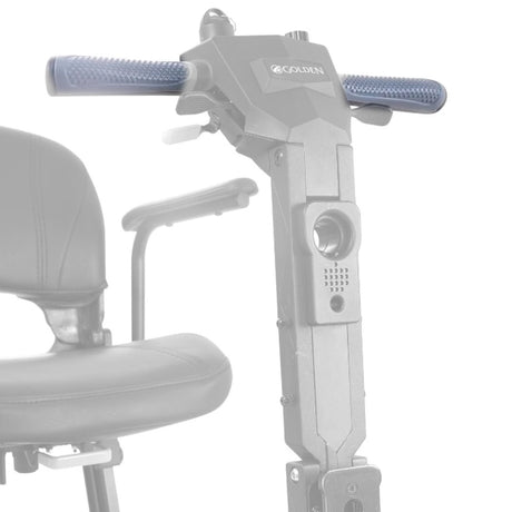 Tiller hand grips highlighted on the Golden Buzzaround CarryOn