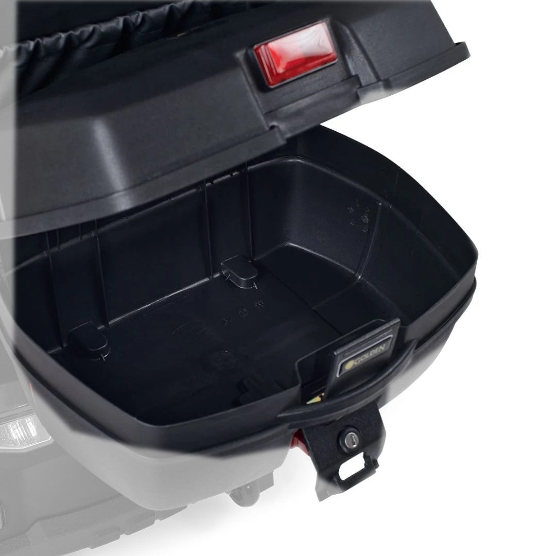 Golden Eagle GR595 rear storage compartment shown in color; the rest of the scooter is greyed out