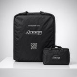 Travel bag kit for the Jazzy Carbon and Jazzy Ultra Light, main cover and battery carry bag shown side by side