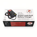 ELE2301732 - 24 Volt 5 Amp Charge360 Sealed Lead-Acid Battery Charger with Magnetic Connector for the Pride Victory Platinum (SC710PLA) - UPG 24BC5000SM-1
