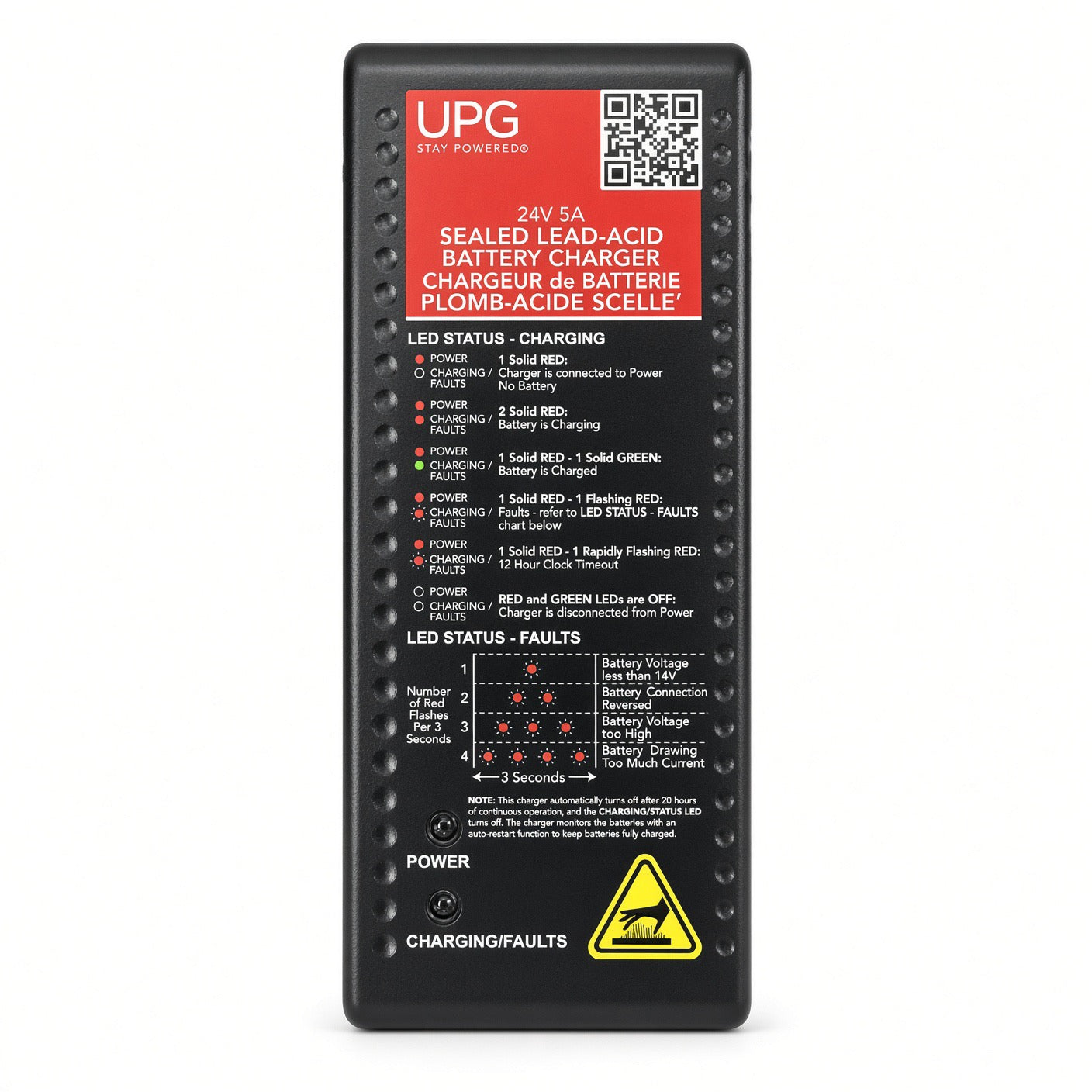 ELE2301732 - 24 Volt 5 Amp Charge360 Sealed Lead-Acid Battery Charger with Magnetic Connector for the Pride Victory Platinum (SC710PLA) - UPG 24BC5000SM-1