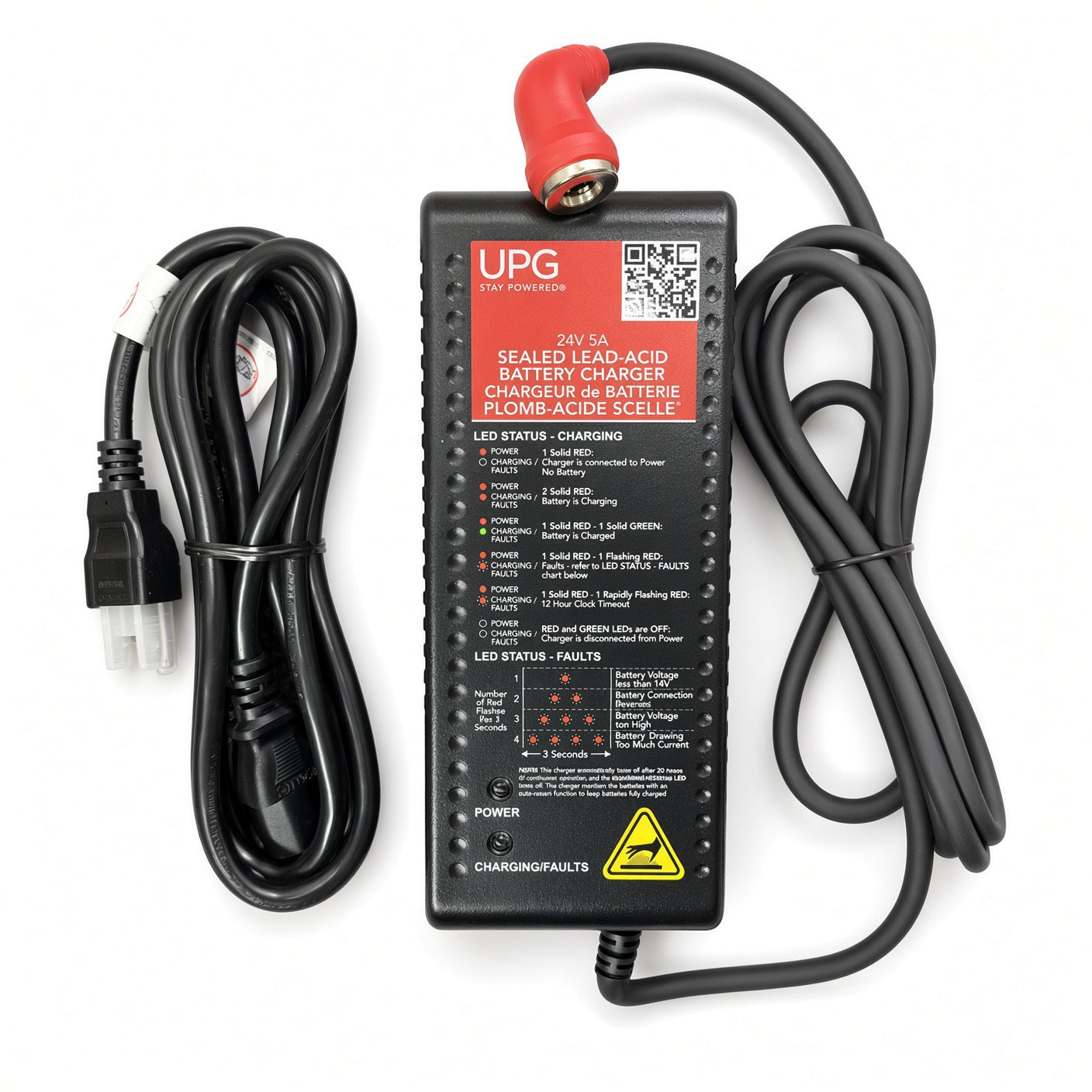ELE2301732 - 24 Volt 5 Amp Charge360 Sealed Lead-Acid Battery Charger with Magnetic Connector for the Pride Victory Platinum (SC710PLA) - UPG 24BC5000SM-1