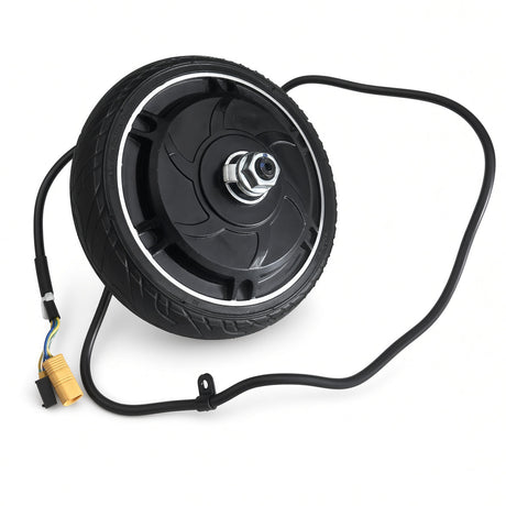 MOT1902950 front wheel and 36V hub motor assembly for Pride iRide (S25) scooter with wiring harness and connectors