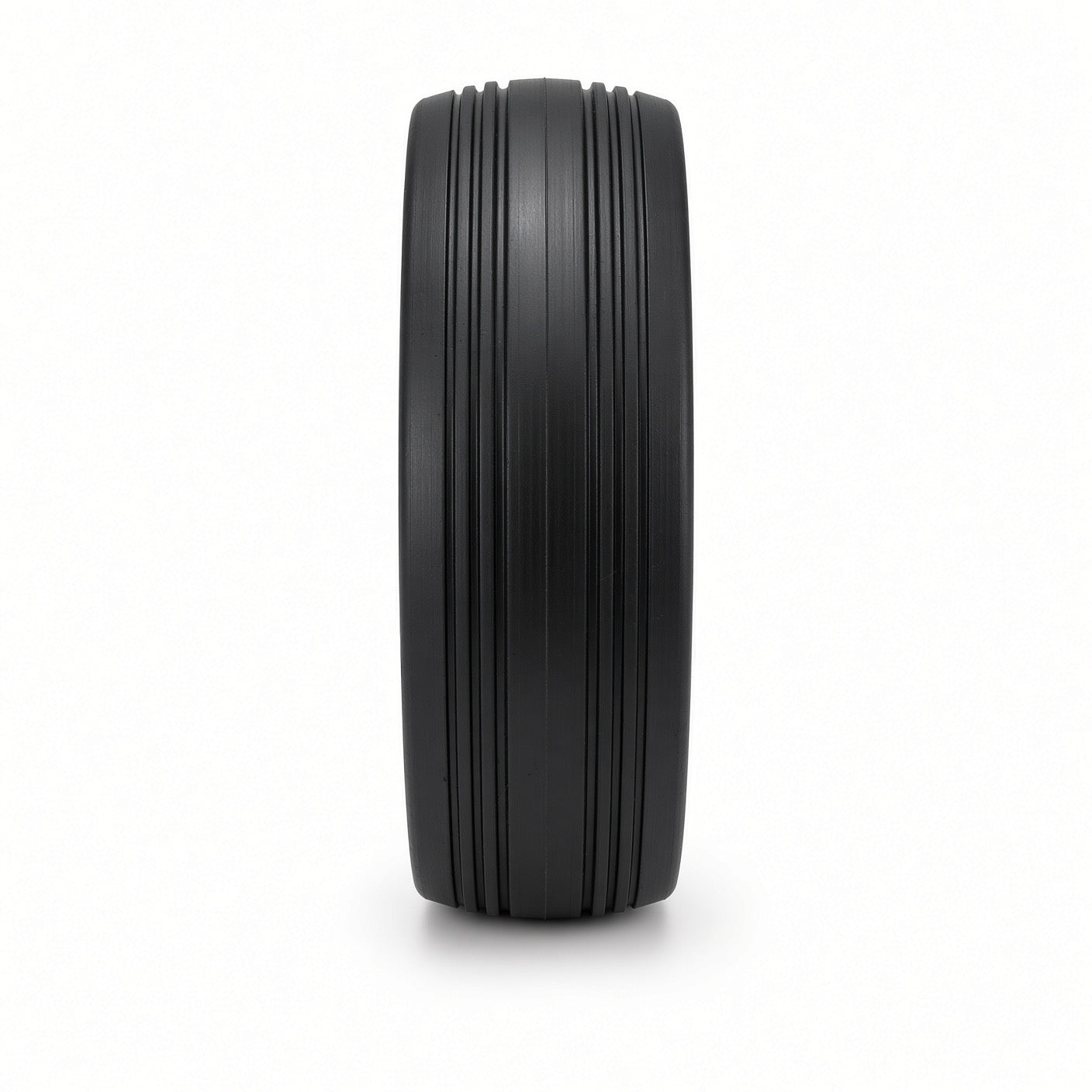 6"x2" Jazzy Wheel, 1-Piece Silver Plastic Rim, Black PU Tire (150x50mm), Style 1