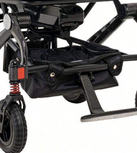 Alternate view of the ACC2200058 under seat storage bag for the Jazzy Carbon power chair