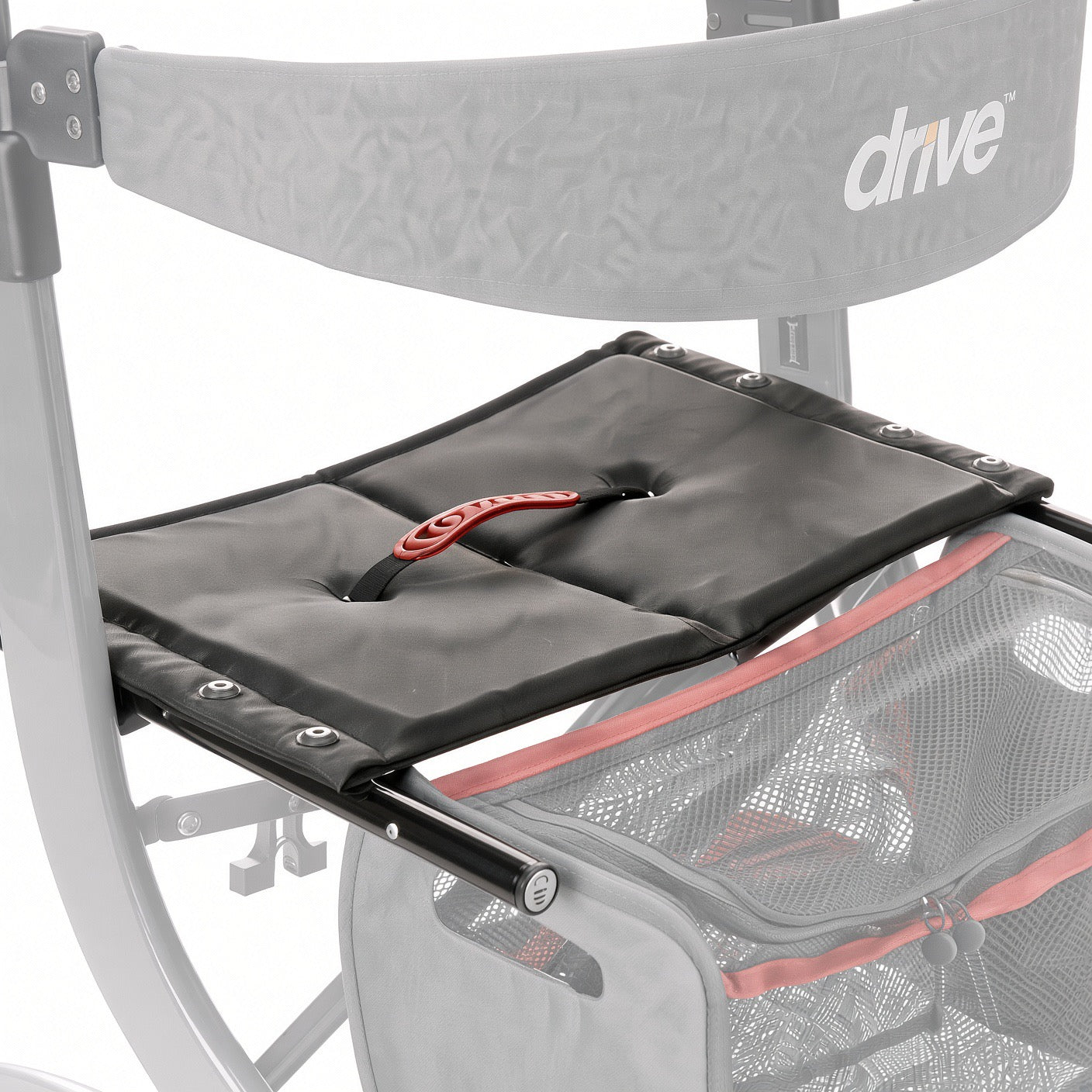 Drive Medical 102662-13 seat upholstery with red handle for the Nitro Sprint Rollator