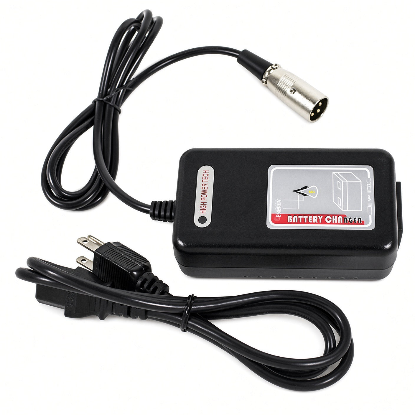 XLR charging connector on the Go-Go Carbon (SC25) 24V 2A lithium charger