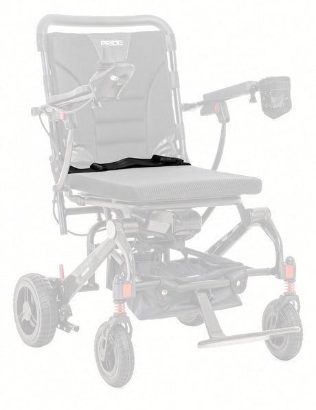 Pride POS2200021 adjustable lap seat belt with center push-button buckle for the Jazzy Carbon power chair