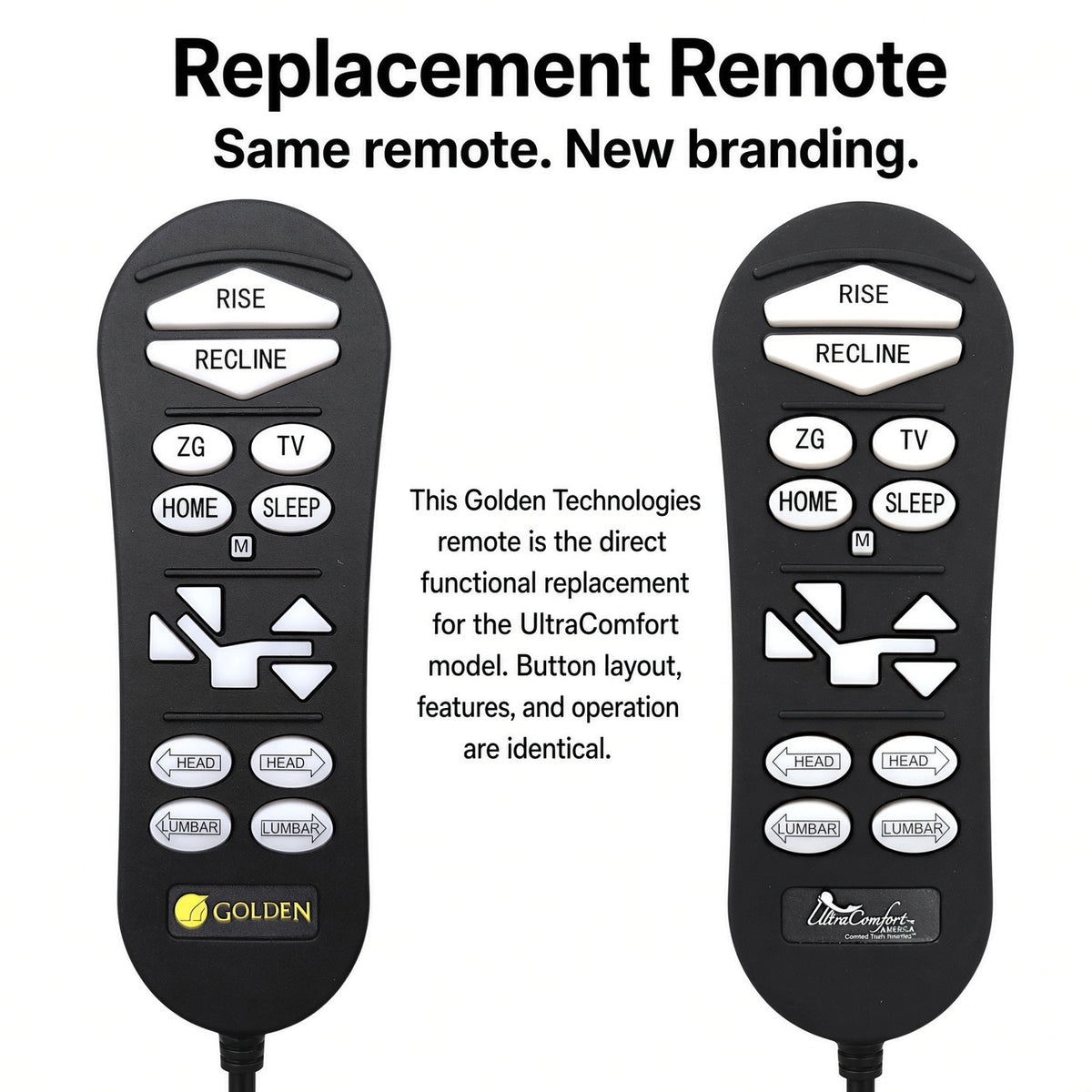 ZK3200-UC - 15 Button, 5 Pin Lift Chair Remote Hand Control for UltraComfort Stellar, Marbella, Sedona, Rhodes & Maya Power Recliners