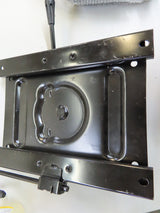 Seat Plate Assembly for the Pride Victory 10 LX with CTS Suspension, showing a black metal plate with holes and an attached black wire.