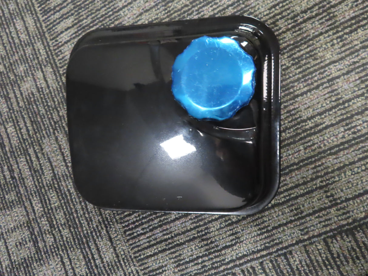 Fuel Tank for the Coleman BT200X, CT200U Trail, & CT200U-EX Mini Bikes (Blemished) showing a black container with a blue cap, ideal for replacing or customizing mini bike fuel tanks.