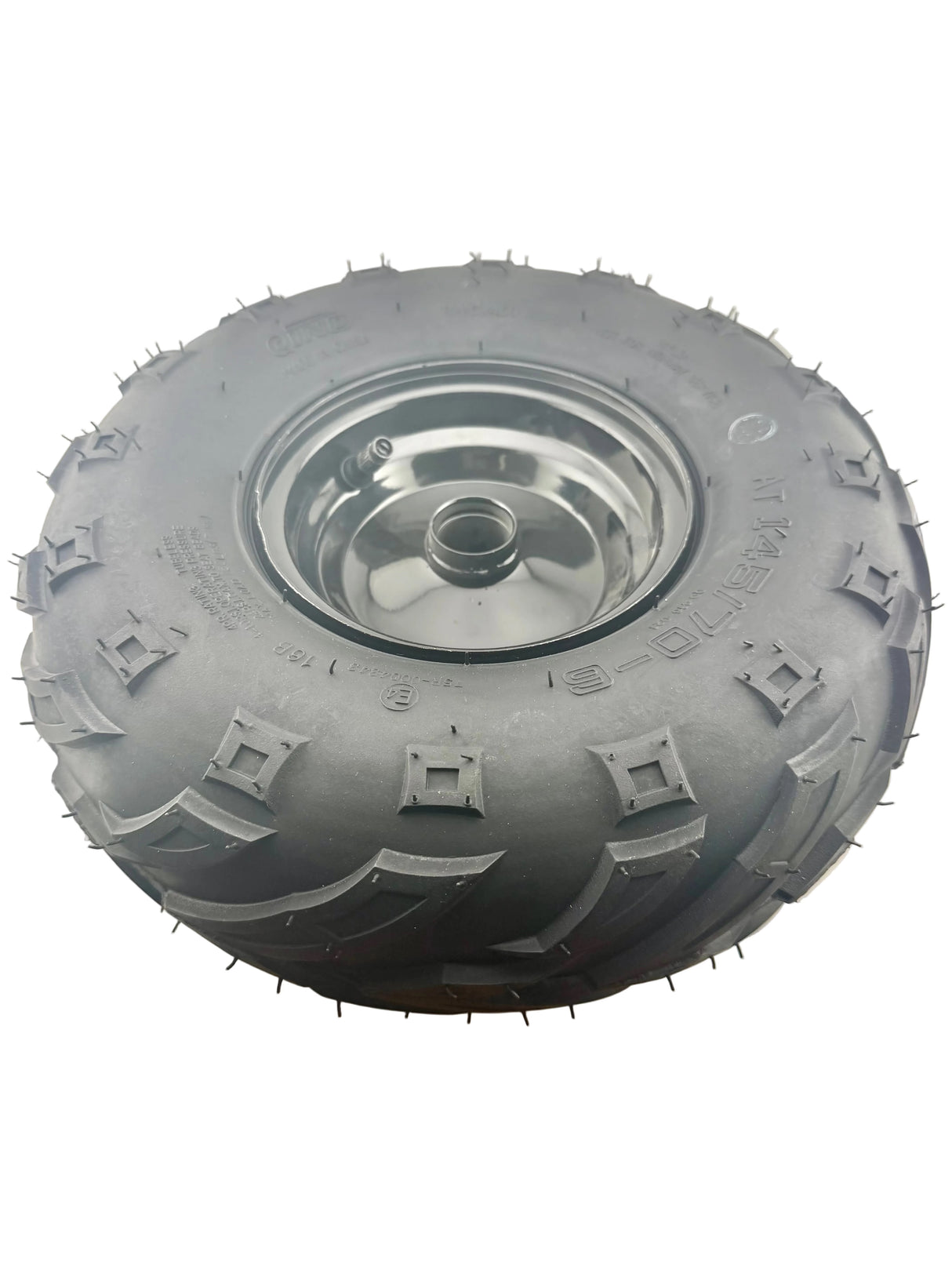 Front Wheel Assembly with 145/70-6 Tire for Motovox MBX10 and MBX11 Mini Bikes (Blemished)