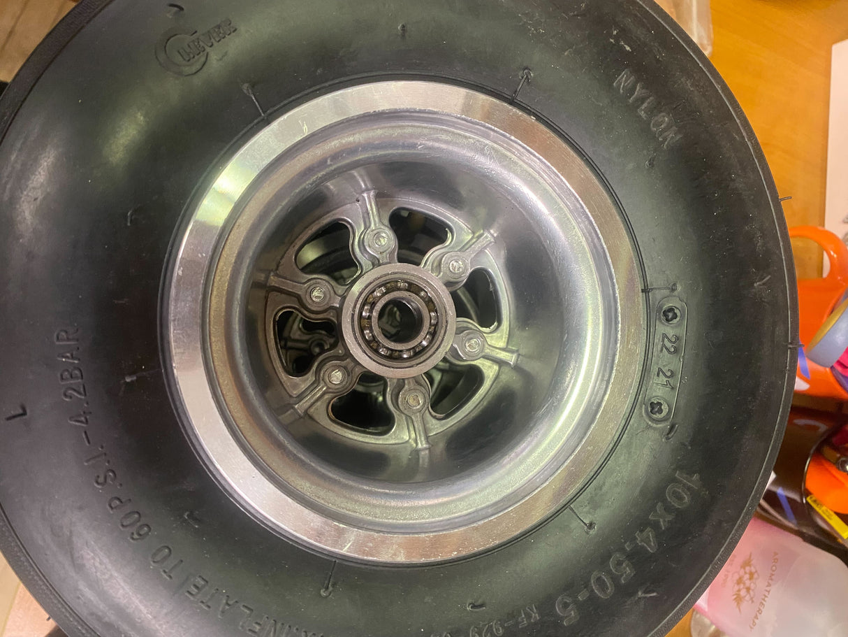 Close-up of Rear Drift Wheels for the Razor DXT Electric Drift Trike (Set of 2), highlighting the slick, treadless tires and 6002-2RS bearings.