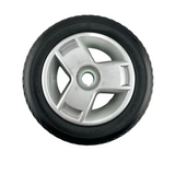 8"x2" (200x50) Black Flat-Free Front Wheel Assembly with Silver Tri-Spoke Rim for 4-Wheel Go-Go Mobility Scooters (Blemished)