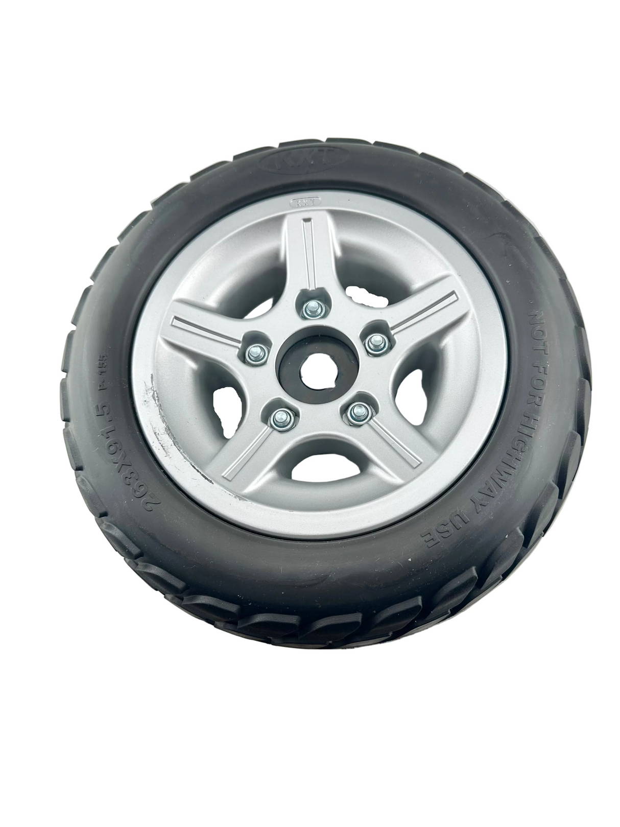 Rear Wheel Assembly with Black Flat-Free Tire and Aluminum 2 Piece Rim for Pride Victory 10, Victory ES 10, & Victory Sport (WHLASMB1784) (Blemished)