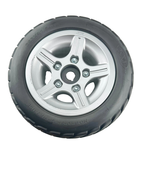 Rear Wheel Assembly with Black Flat-Free Tire and Aluminum 2 Piece Rim for Pride Victory 10, Victory ES 10, & Victory Sport (WHLASMB1784) (Blemished)