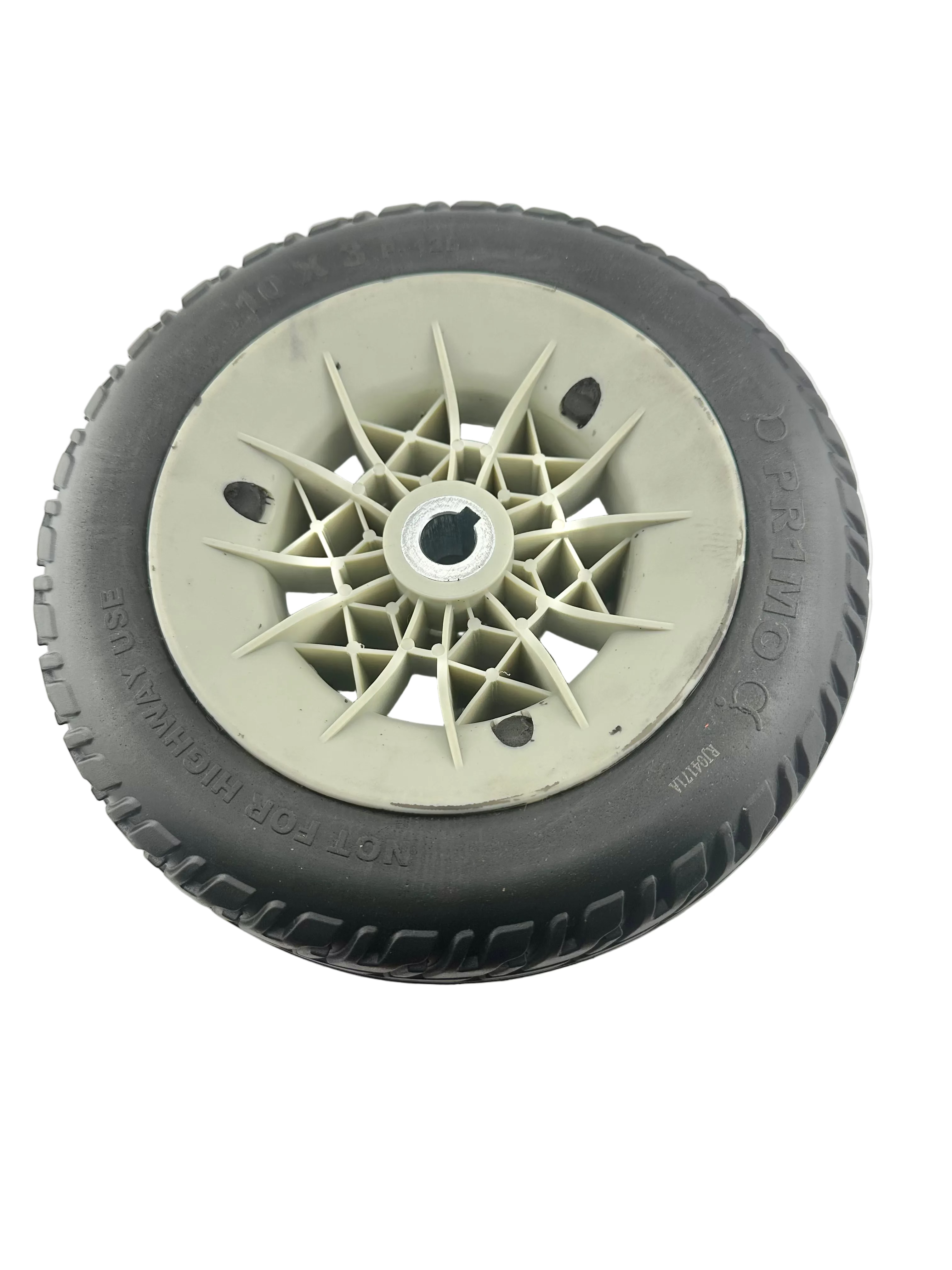 3.00-4 Flat-Free Drive Wheel Assembly with Black Tire for the Jazzy Air, Select, & Select 6 Power Chairs (WHLASMB2045)  (Blemished)