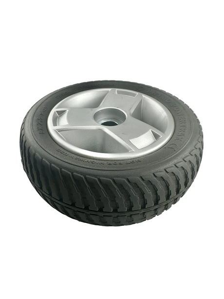 8"x2.50" Black Flat-Free Rear Wheel Assembly with Silver Tri-Spoke Rim for Go-Go Scooters (WHLASMB1864) (Blemished)