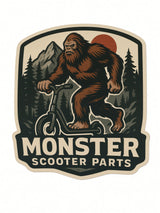 Monster Scooter Parts Sasquatch Retro Sticker - Bigfoot Sunrise