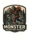 Monster Scooter Parts Sasquatch Retro Sticker - Bigfoot Sunrise